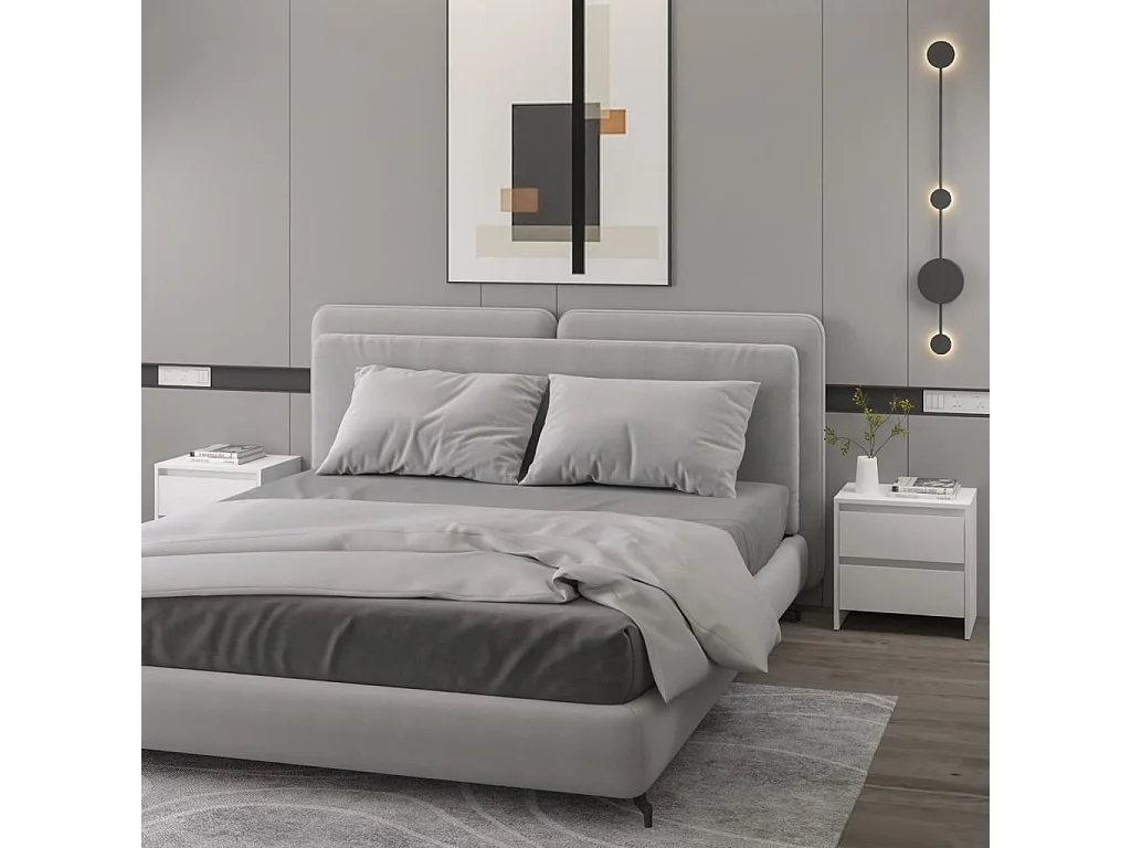 Tables de chevet 2 pcs Blanc 45x34,5x44,5