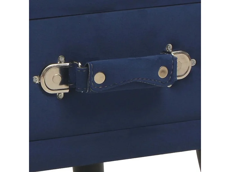 Table de chevet velours bleu et pieds pin massif Twilly