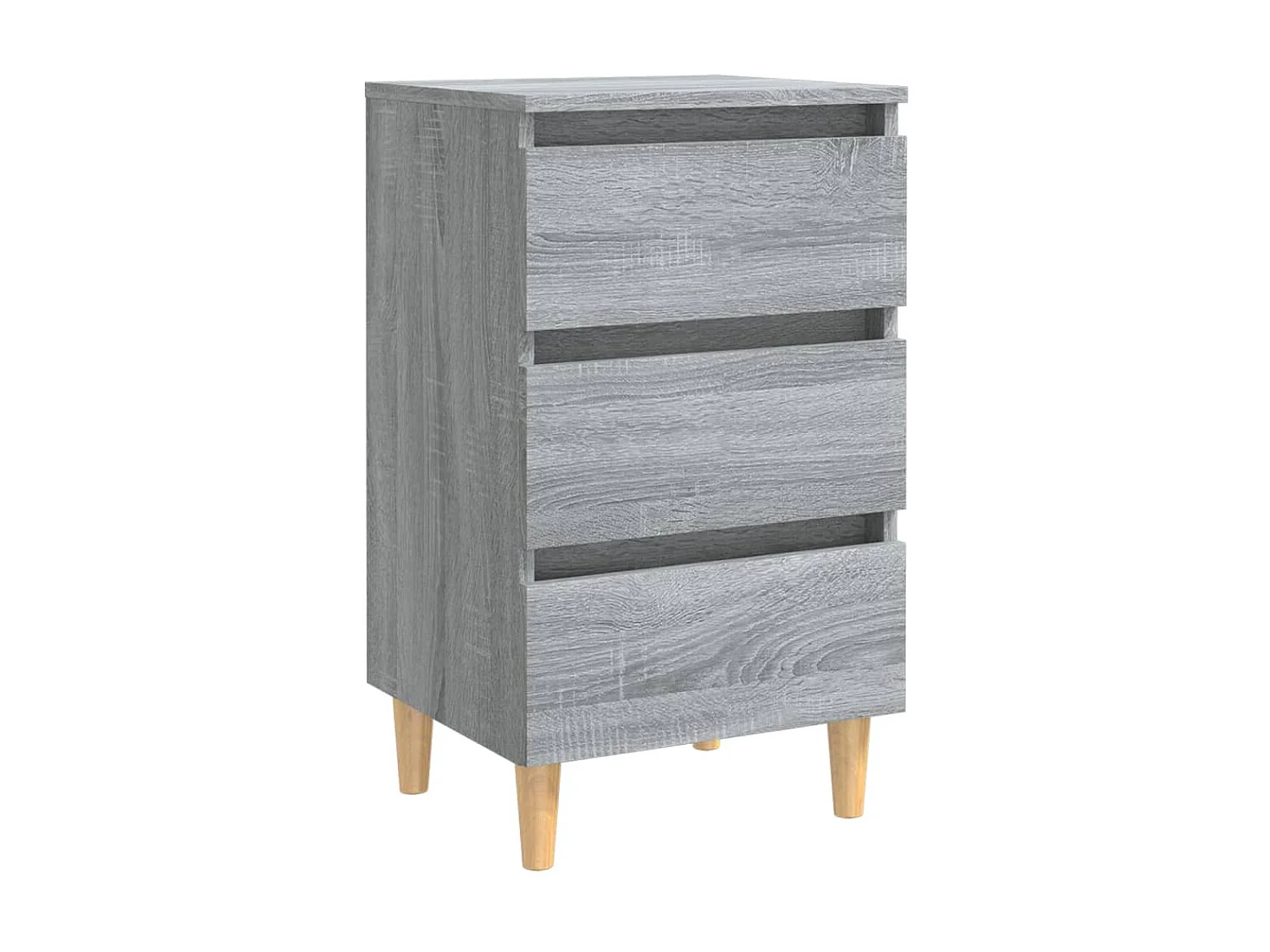 Table de chevet avec pieds en bois Sonoma gris 40x35x69