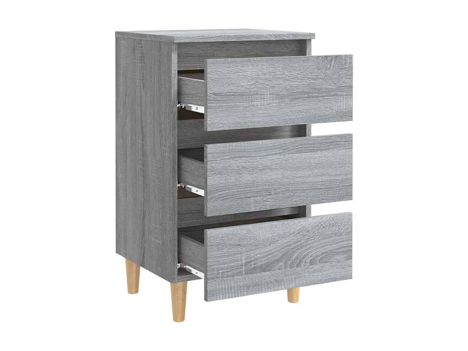 Table de chevet avec pieds en bois Sonoma gris 40x35x69