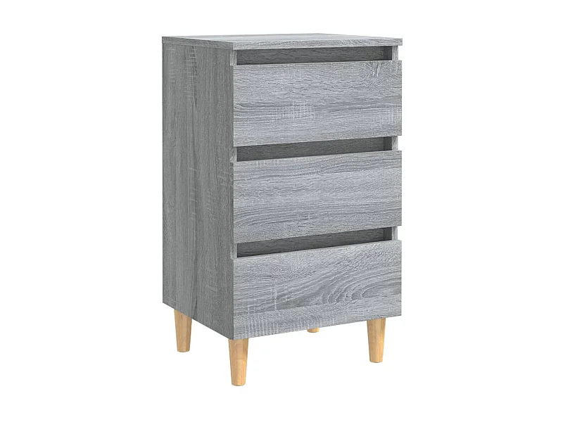 Table de chevet avec pieds en bois Sonoma gris 40x35x69