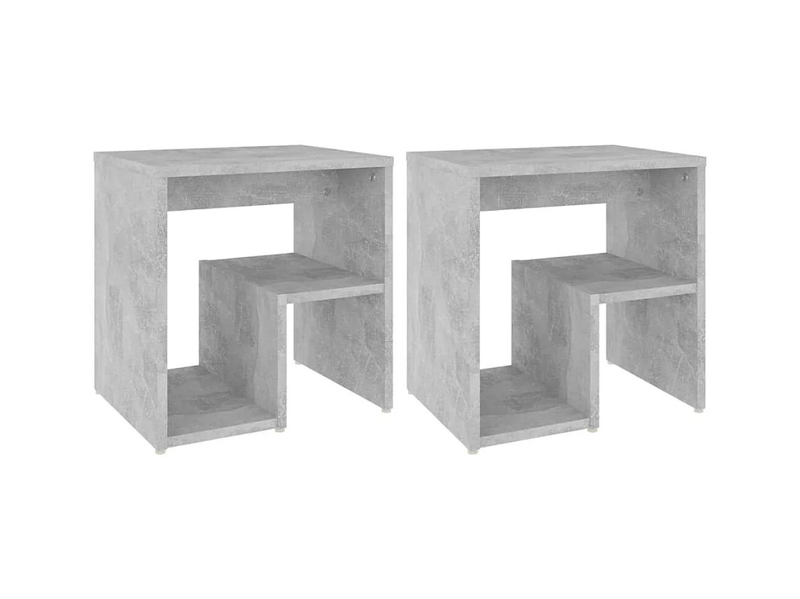 Tables de chevet 2 pcs Gris béton 40x30x40