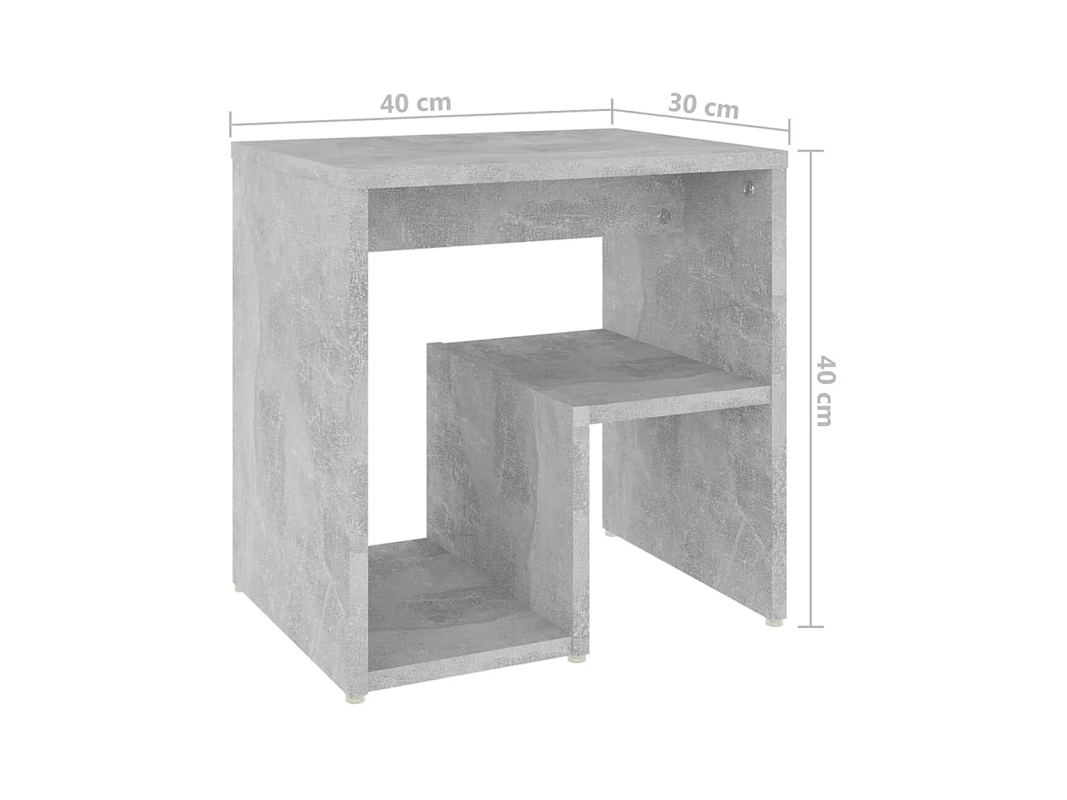Tables de chevet 2 pcs Gris béton 40x30x40
