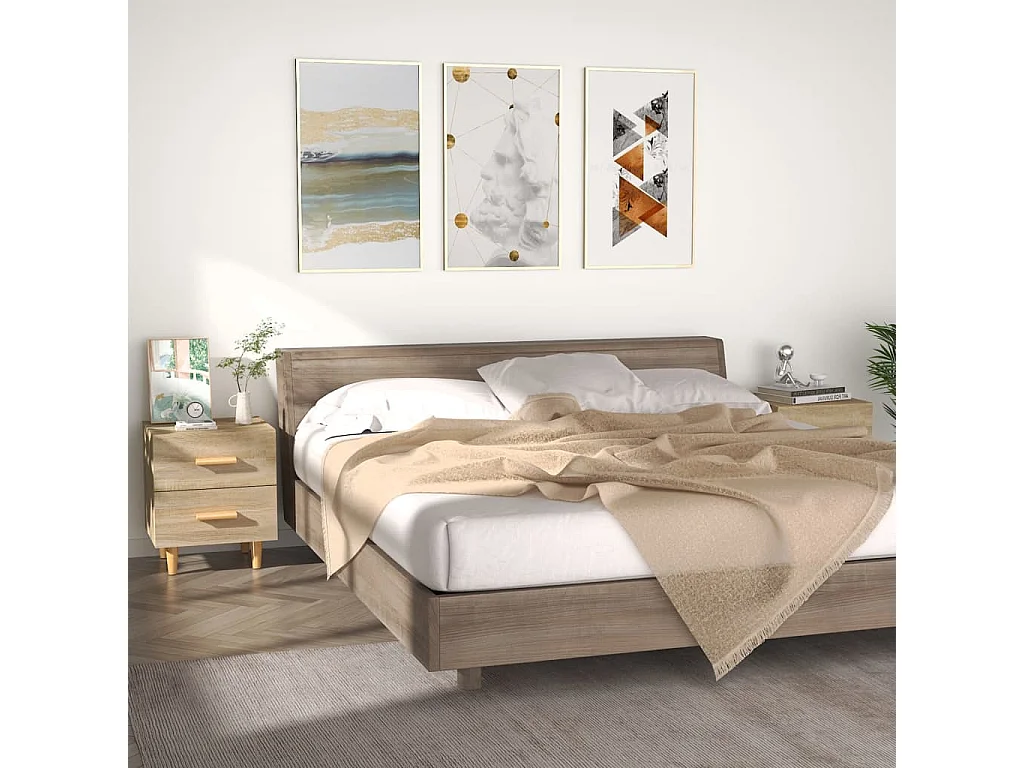 Tables de chevet 2 pcs Chêne sonoma 40x35x47,5