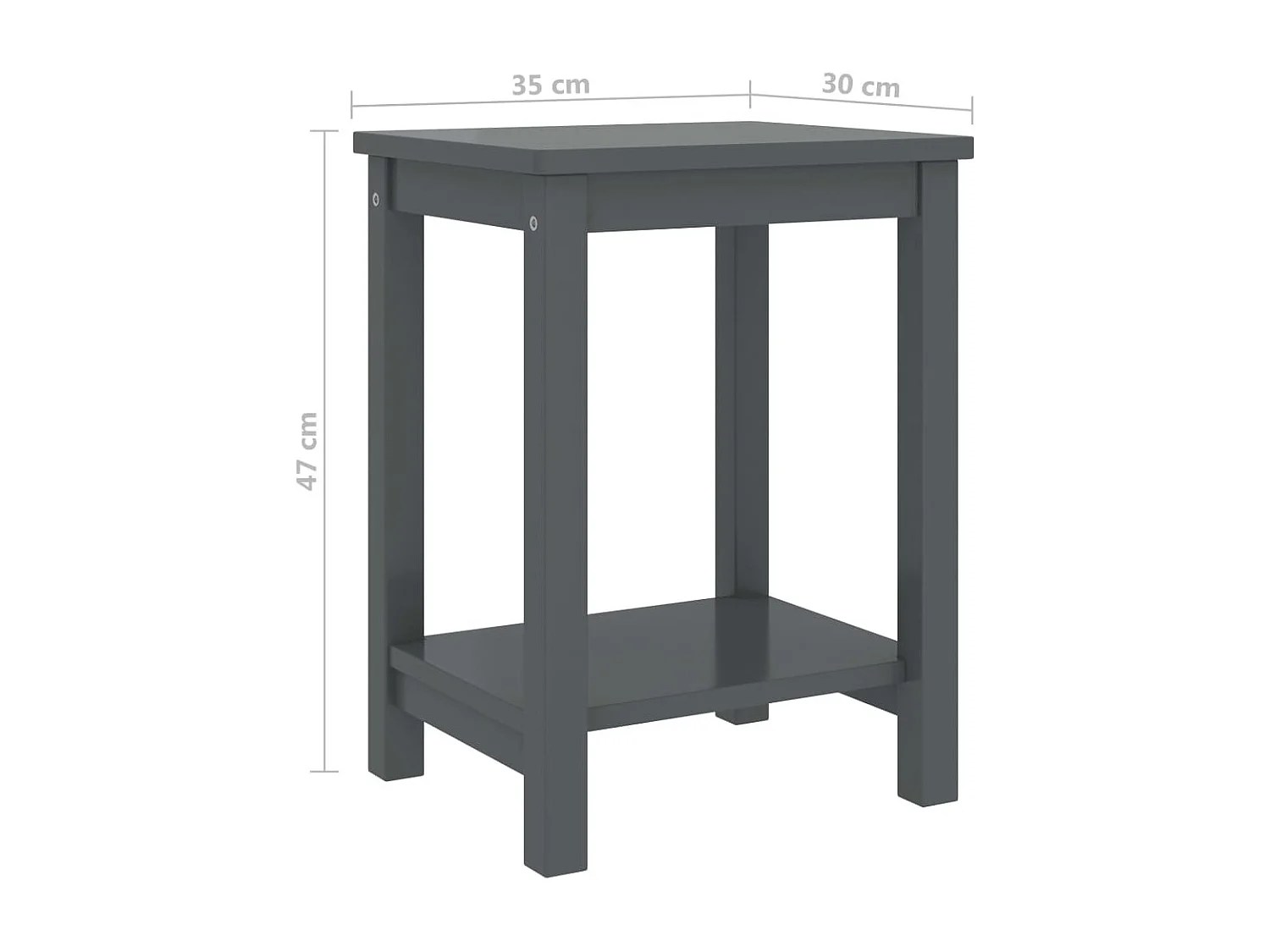 Table de chevet Gris foncé 35x30x47 Bois de pin massif