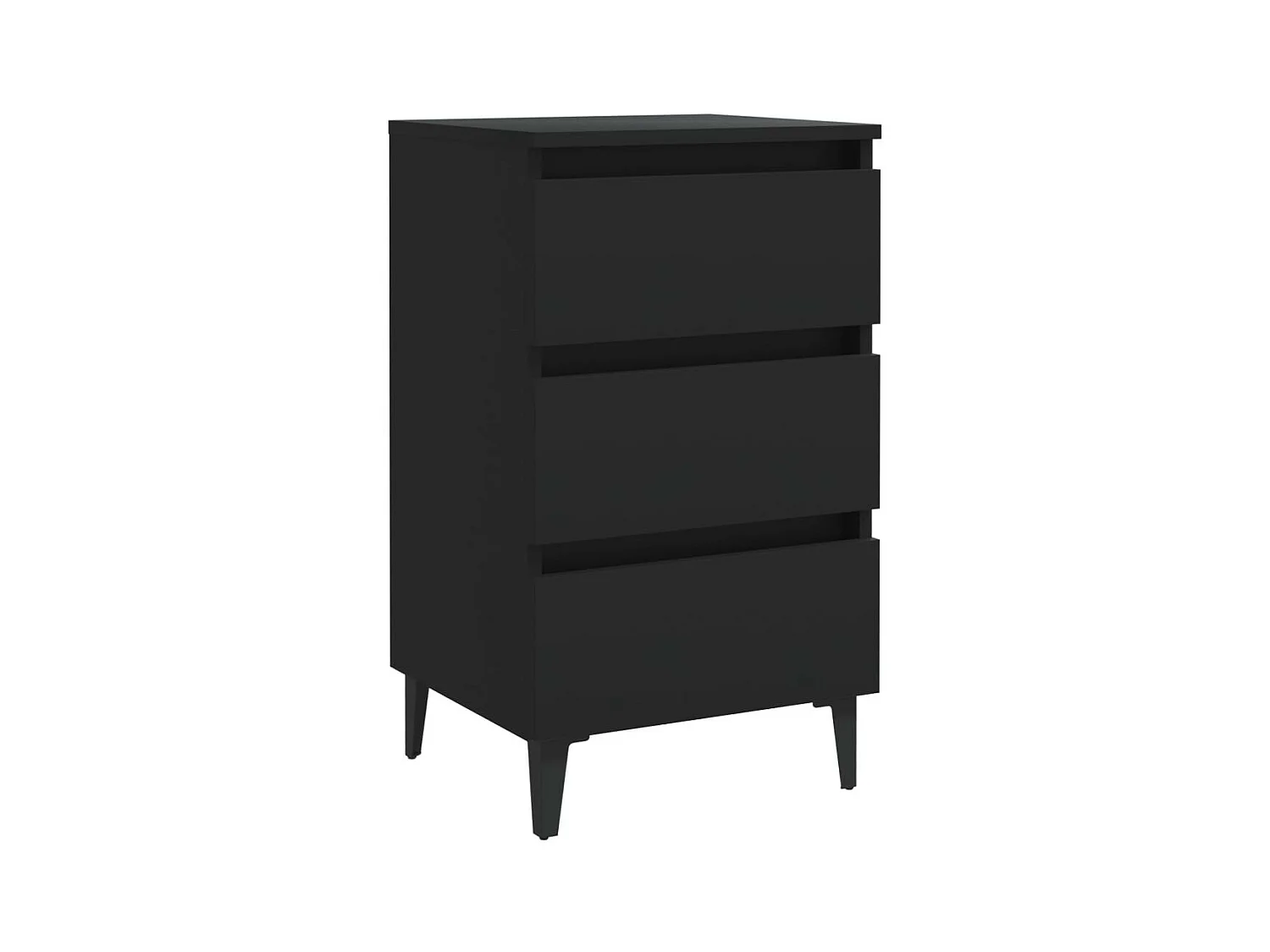 Table de chevet avec pieds en métal Noir 40x35x69