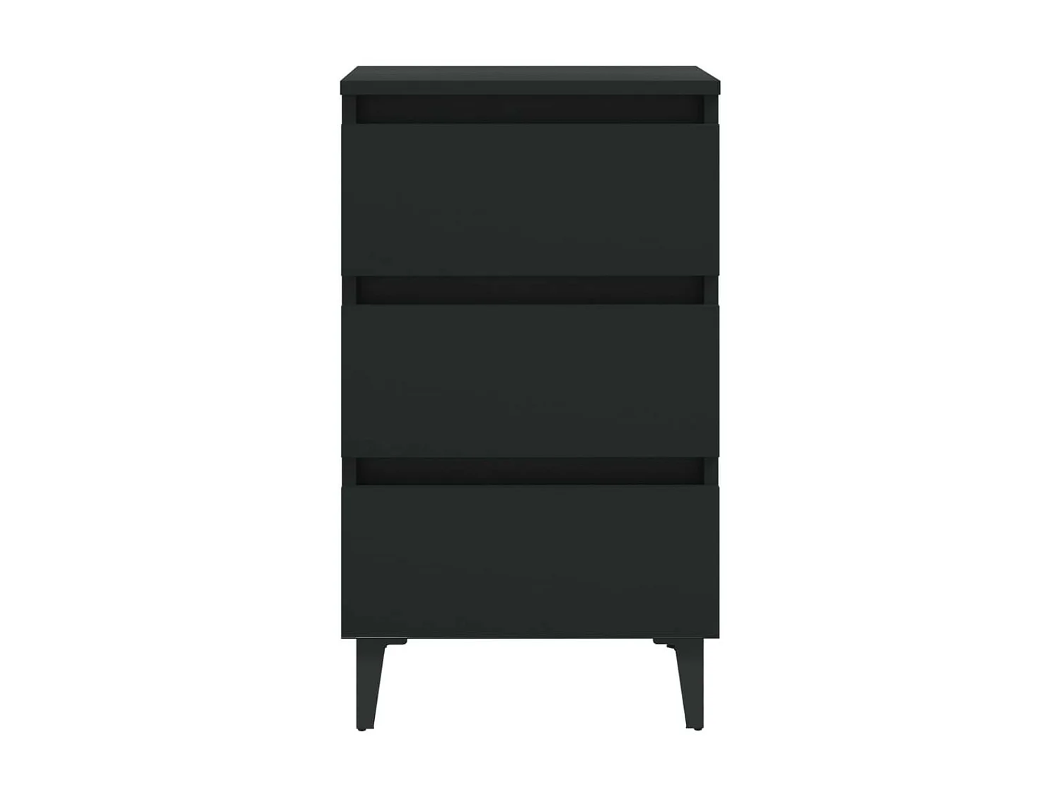 Table de chevet avec pieds en métal Noir 40x35x69