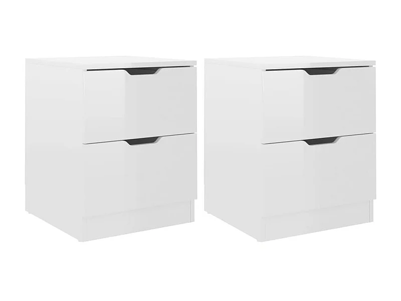 Tables de chevet 2 pcs Blanc brillant 40x40x50