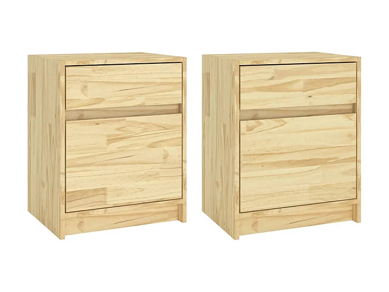 Tables de chevet 2 pcs 40x31x50 Bois de pin massif