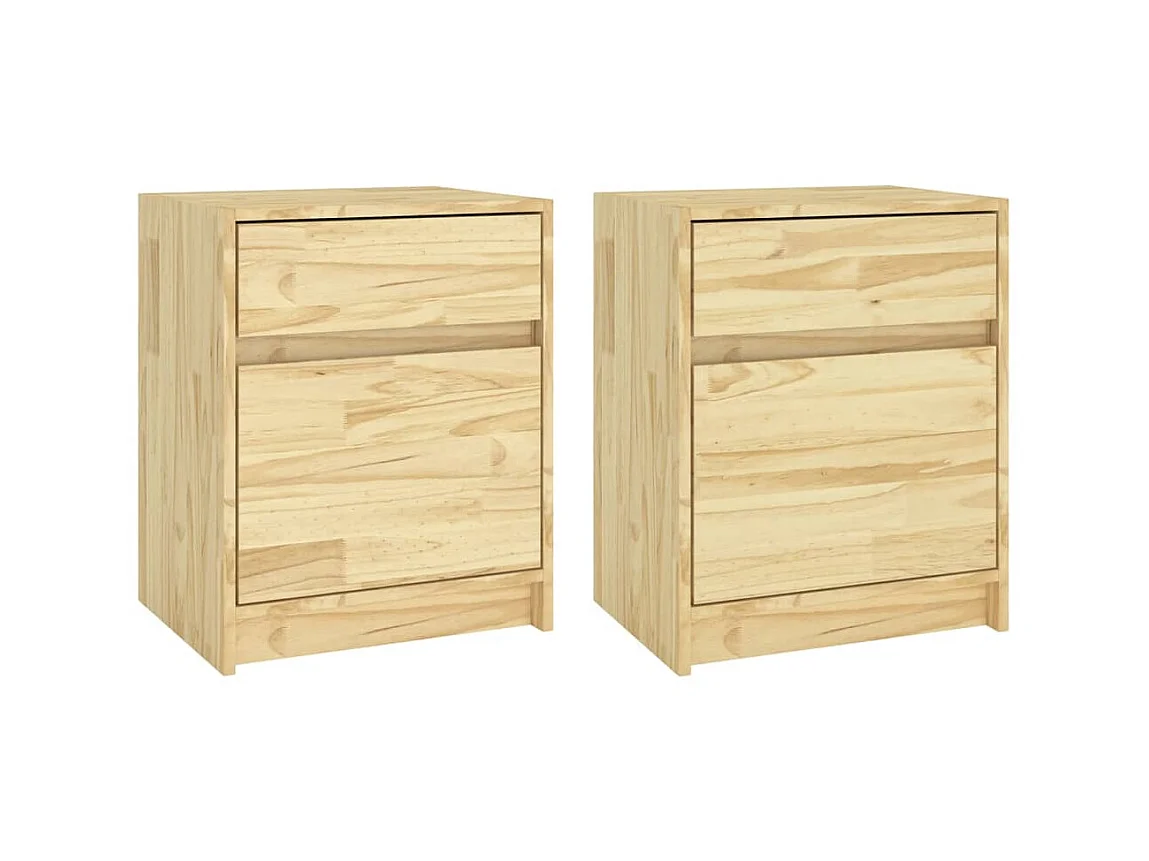 Tables de chevet 2 pcs 40x31x50 Bois de pin massif