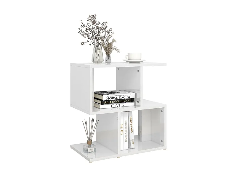 Table de chevet Blanc brillant 50x30x51,5