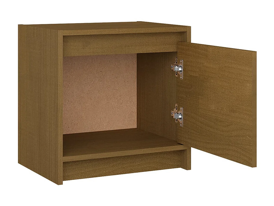 Table de chevet Marron miel 40x30,5x40 Bois de pin massif 2