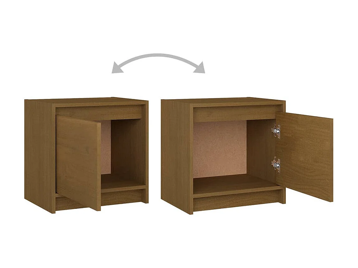 Table de chevet Marron miel 40x30,5x40 Bois de pin massif 2