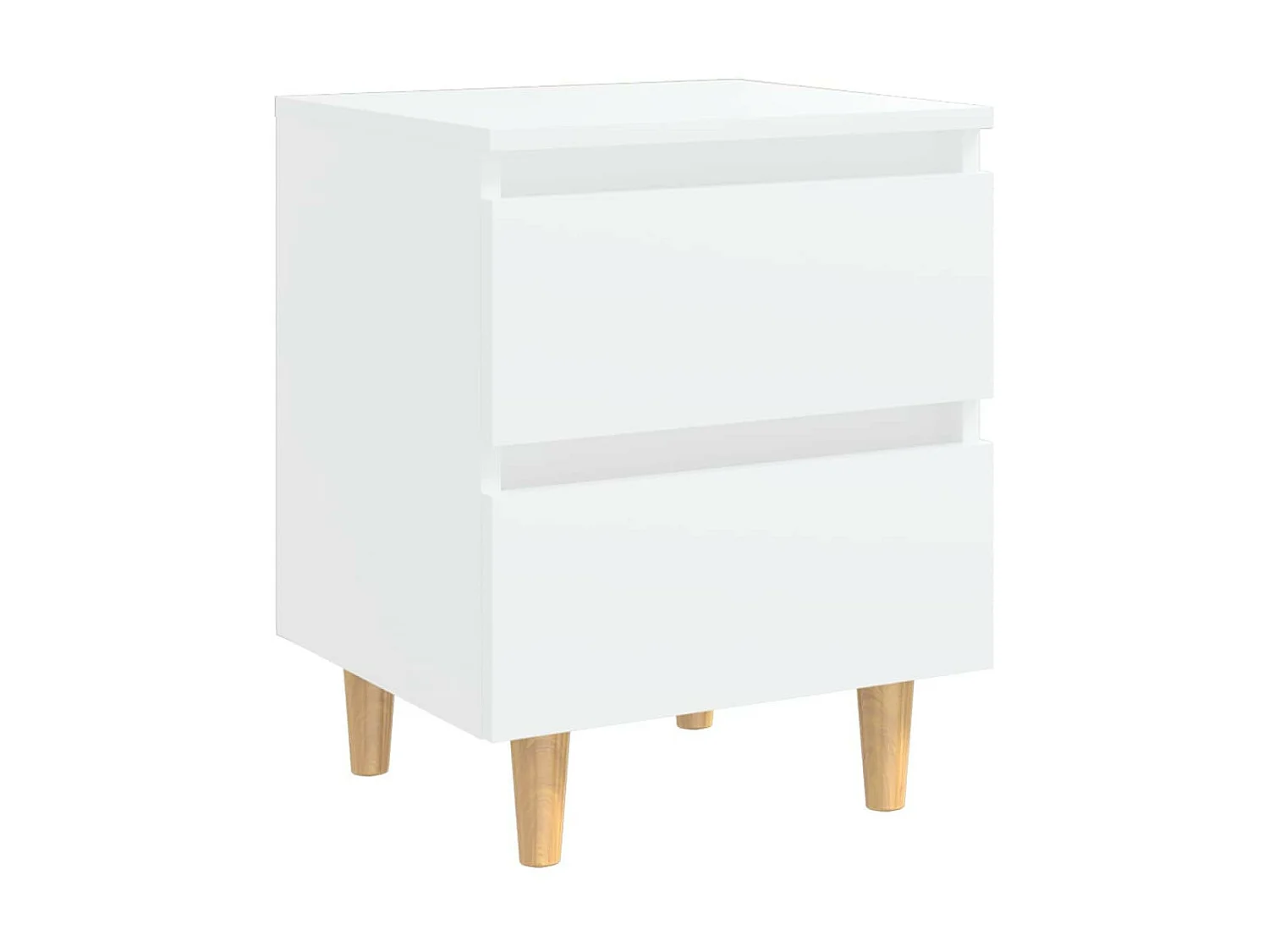 Tables de chevet avec pieds en pin Blanc 40x35x50 - Lot de 2