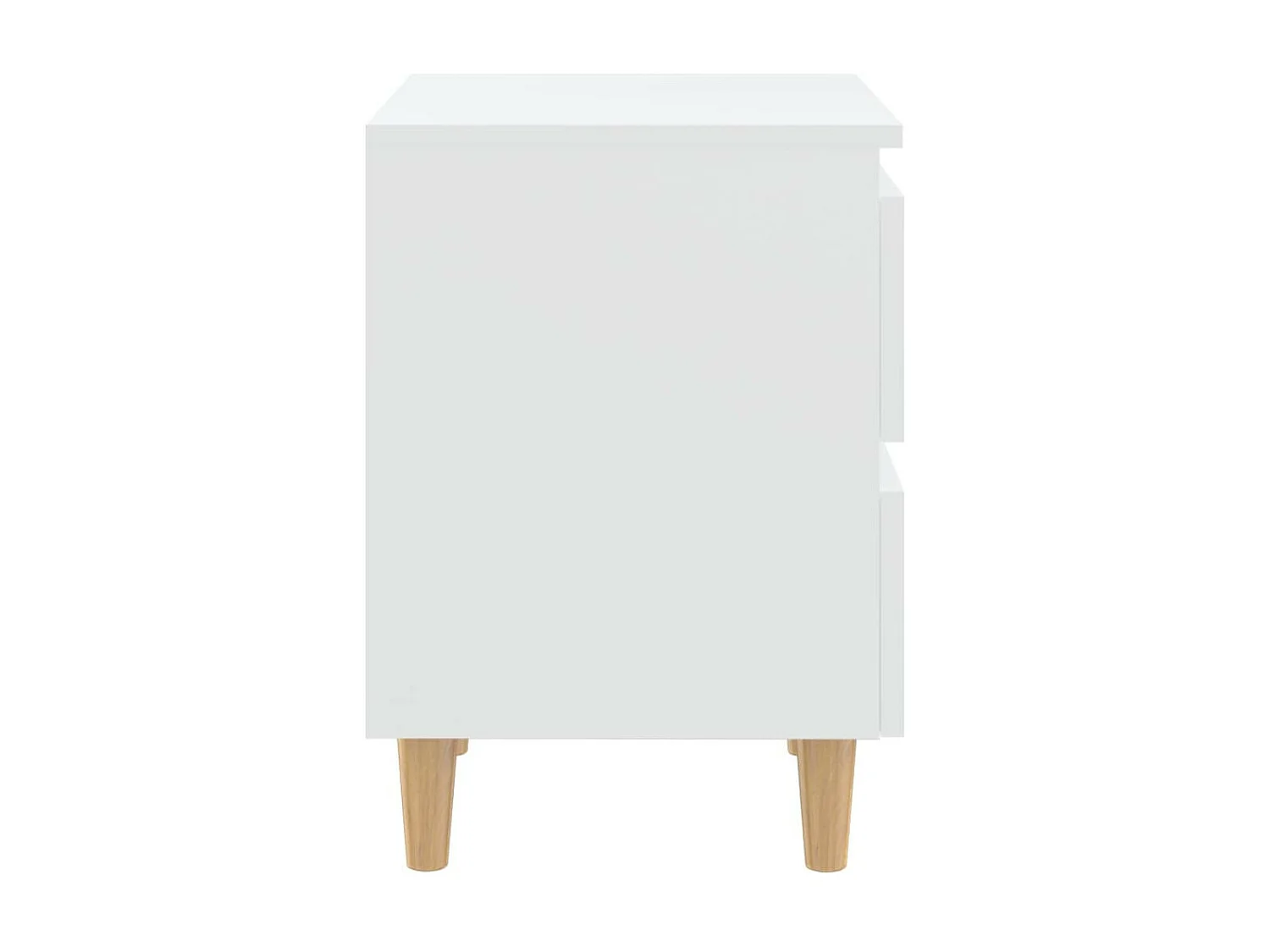 Tables de chevet avec pieds en pin Blanc 40x35x50 - Lot de 2