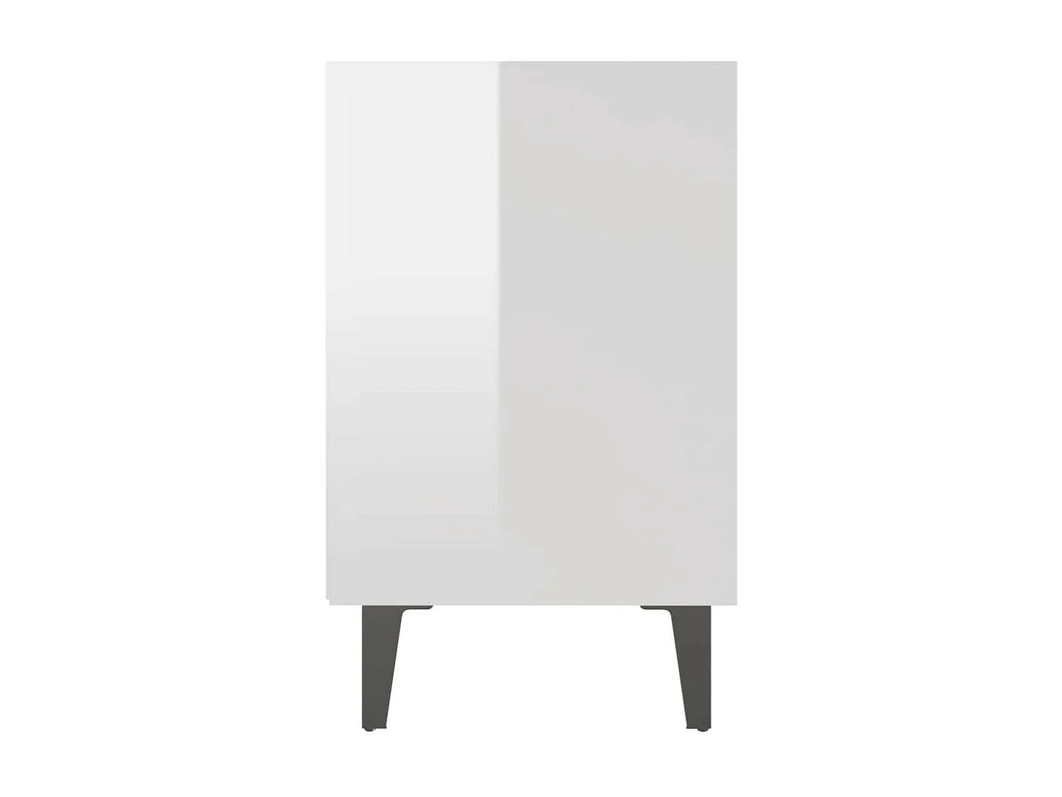 Tables de chevet pieds en métal 2 pcs Blanc brillant 40x30x50