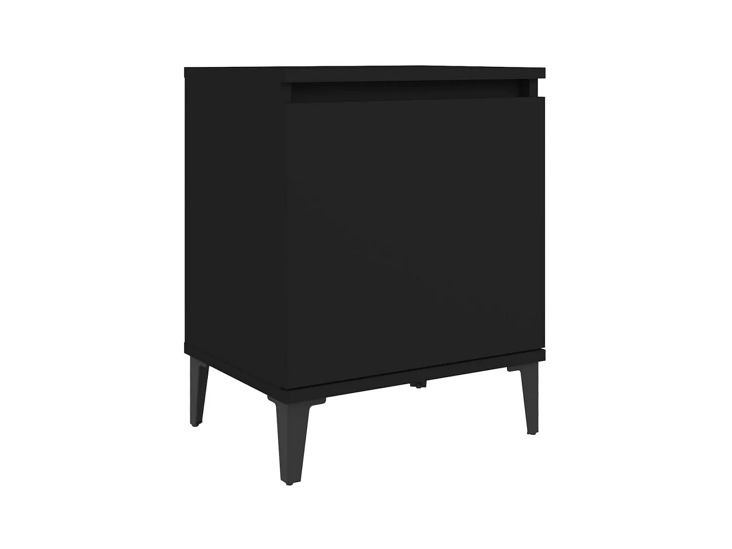 Nachtkastjes 2 st met metalen poten 40x30x50 cm zwart