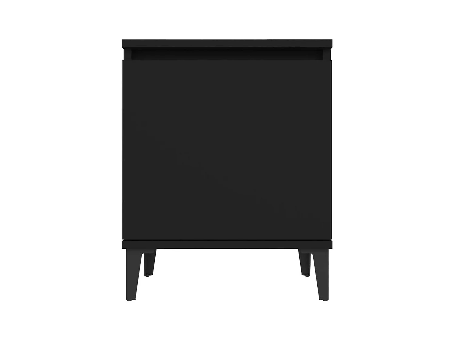 Nachtkastjes 2 st met metalen poten 40x30x50 cm zwart