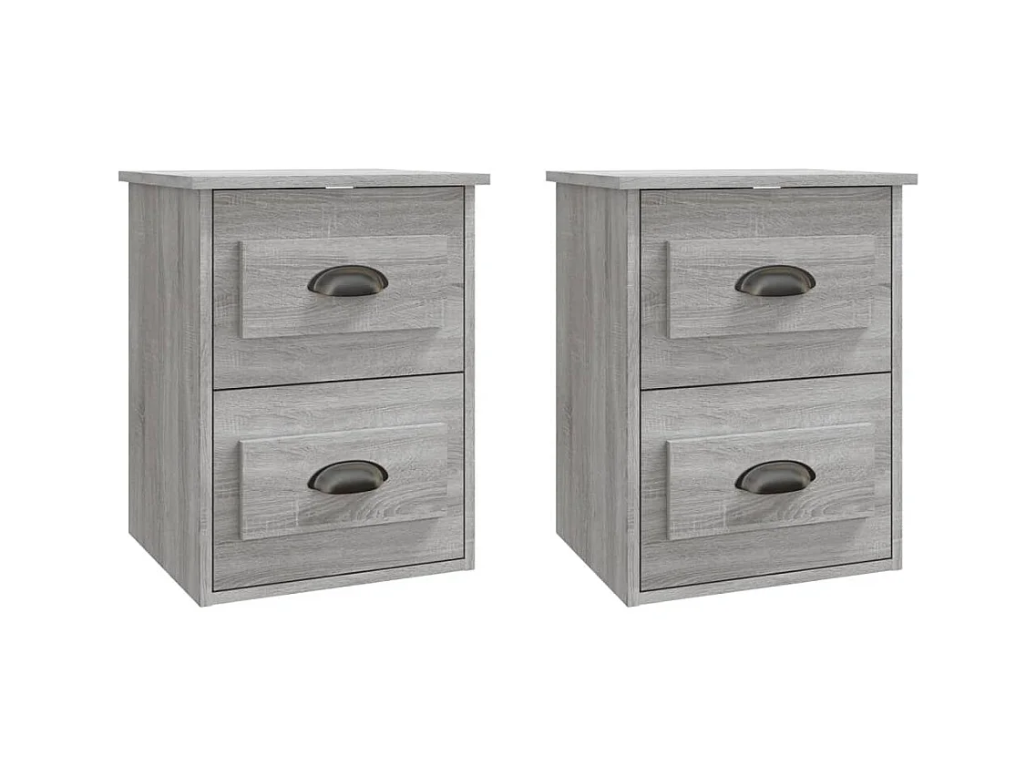 Tables de chevet murales 2 pcs sonoma gris 41,5x36x53
