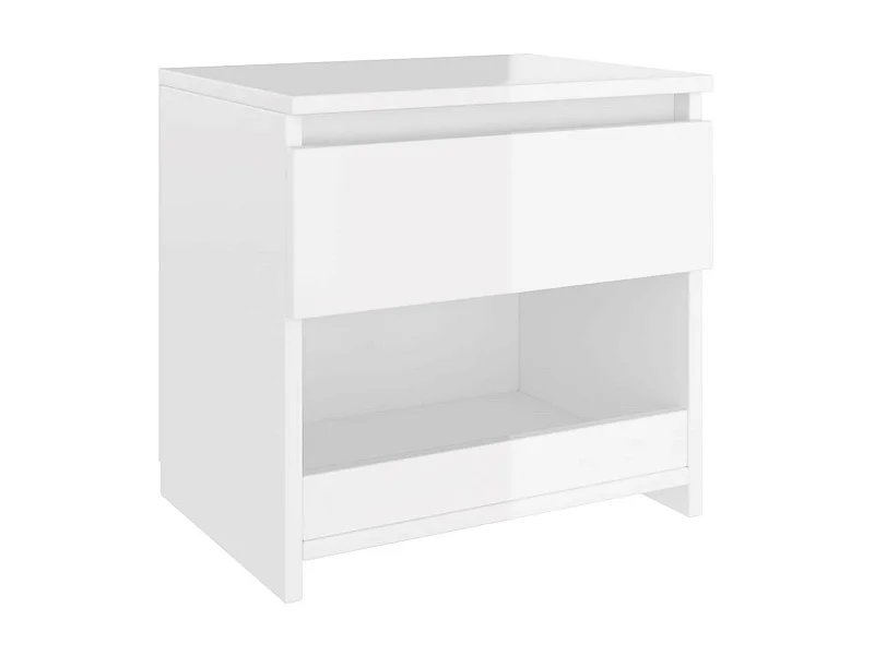 Table de chevet Blanc brillant 40x30x39