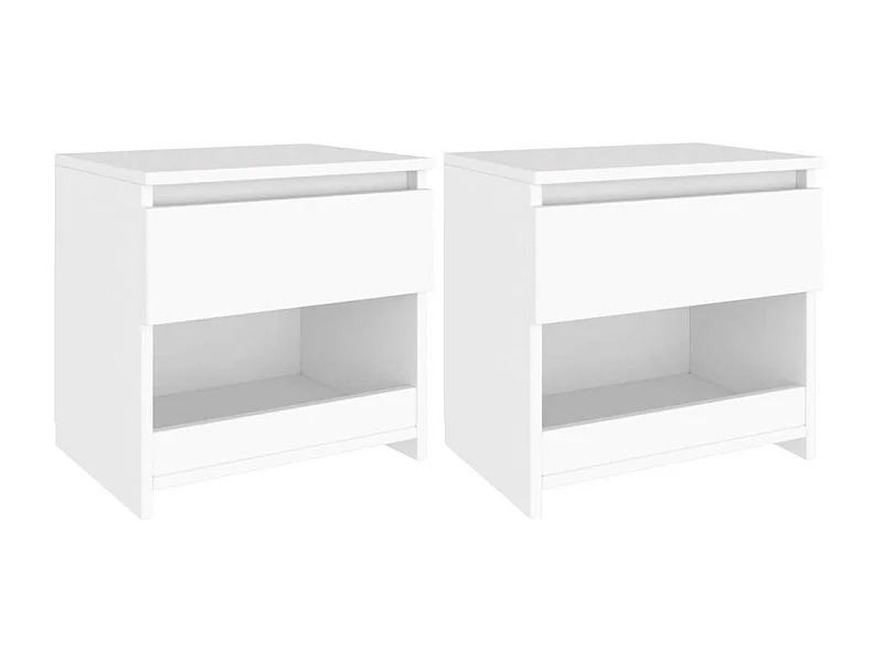 Tables de chevet 2 pcs Blanc 40x30x39
