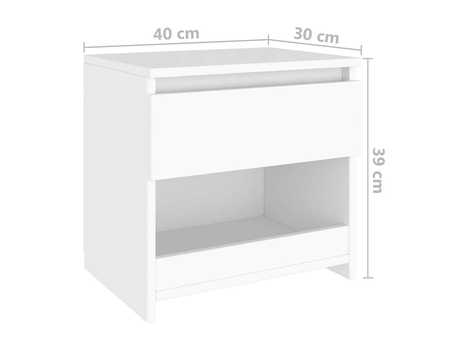 Tables de chevet 2 pcs Blanc 40x30x39
