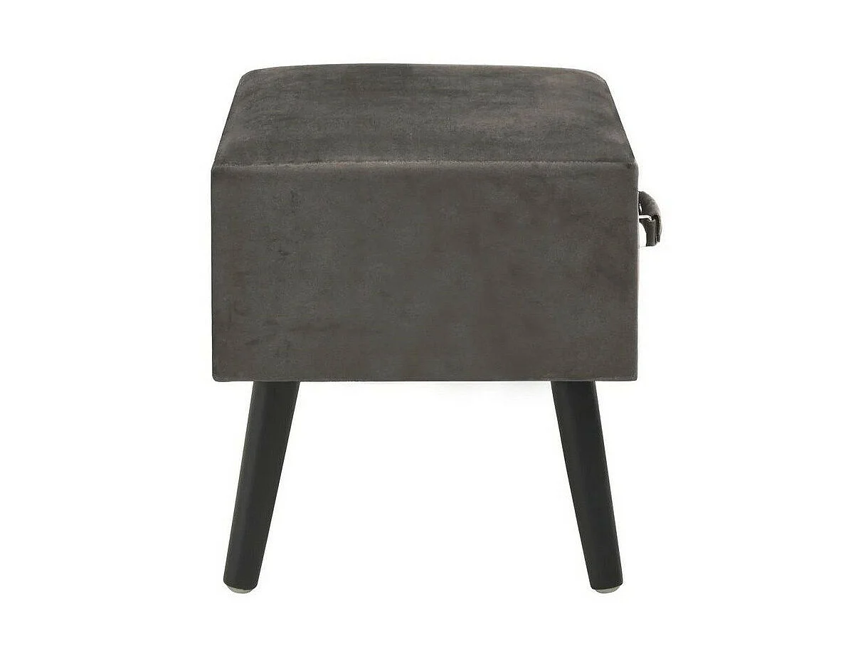 Table de chevet velours gris et pieds pin massif Twilly
