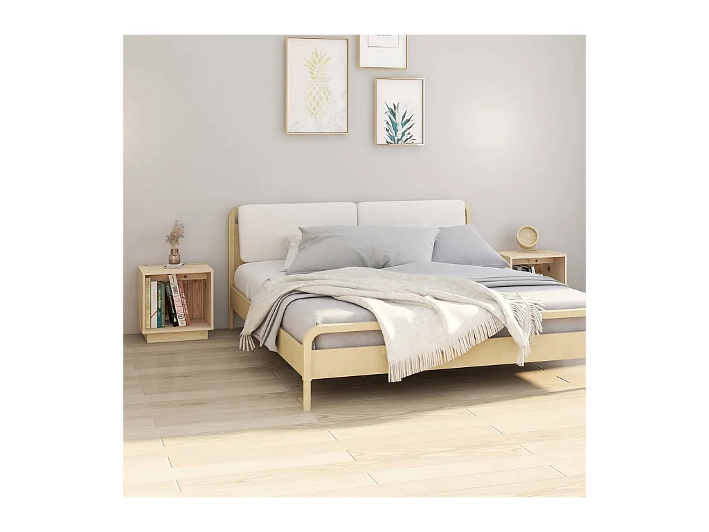 Tables de chevet 2 pcs 40x30x40 Bois de pin solide 2