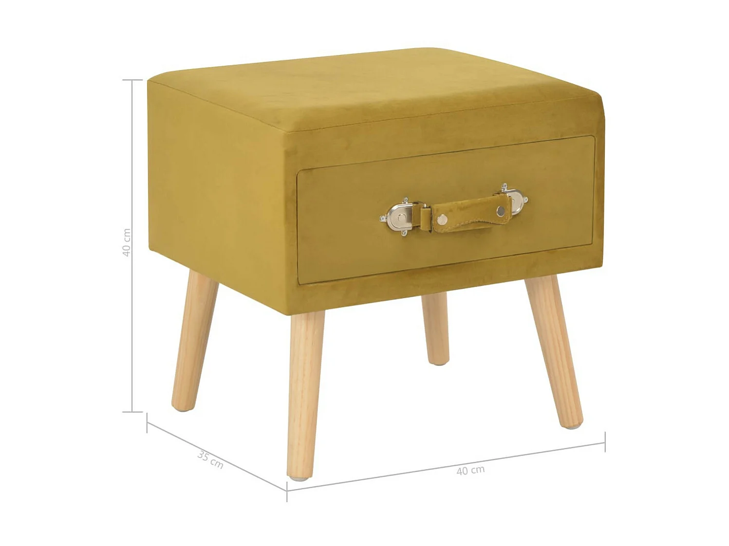 Tables de chevet 2 pcs Moutarde 40x35x40 Velours