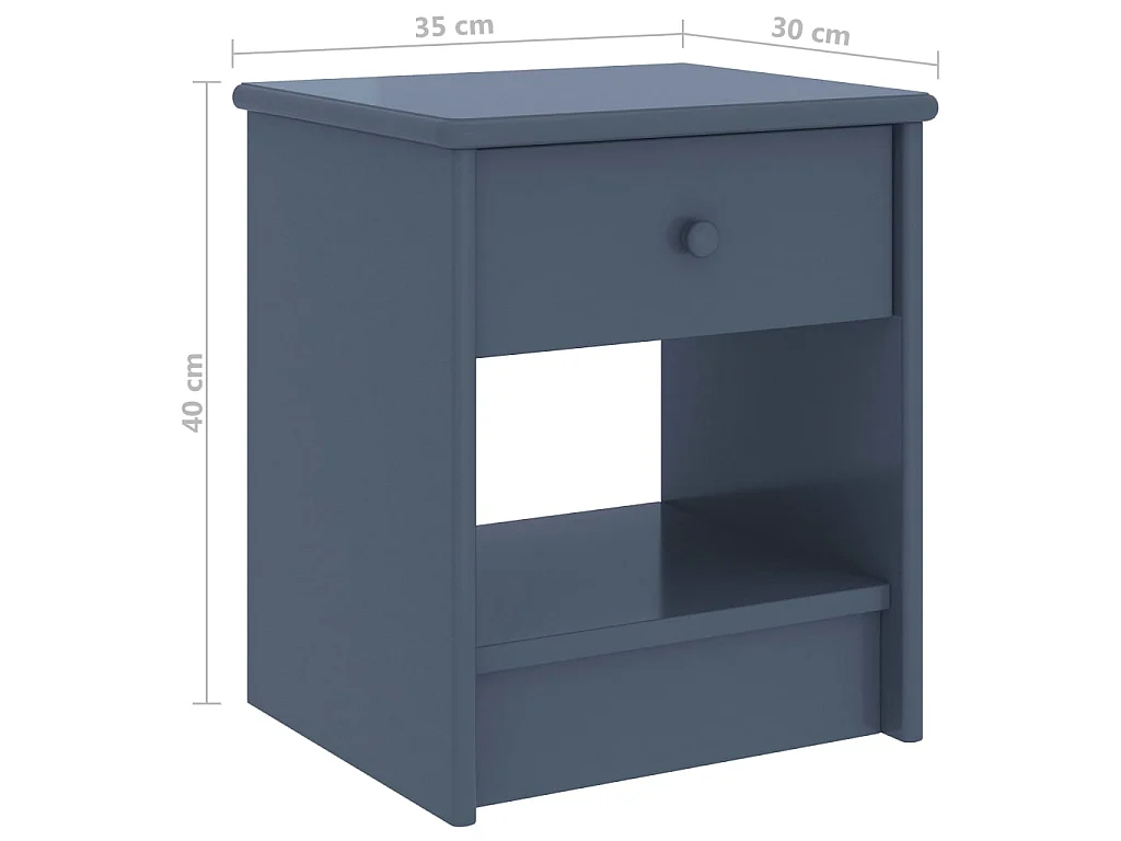 Table de chevet Gris clair 35x30x40 Bois de pin massif 2
