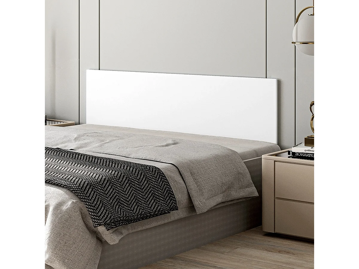 Tête de lit en bois coloris blanc - longueur 158 x hauteur 40 cm