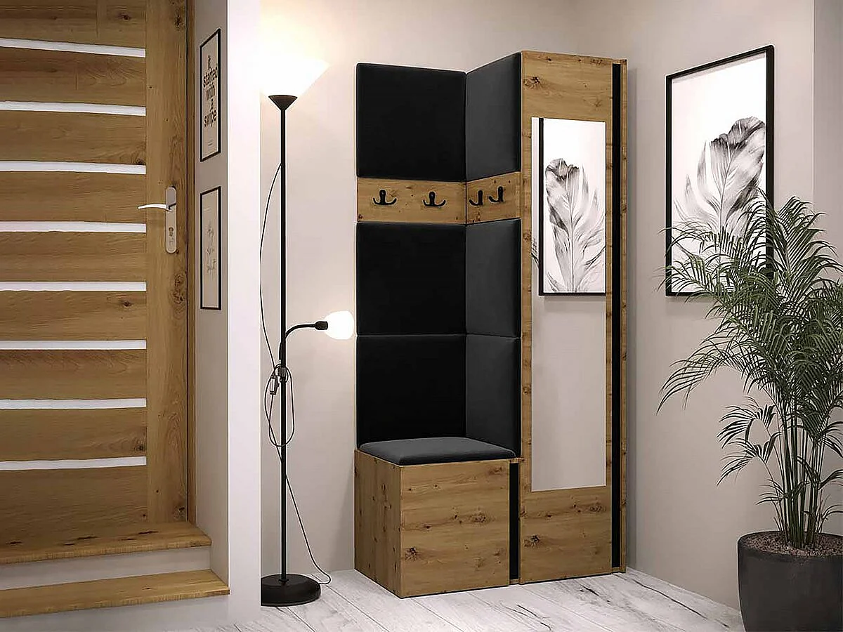 Ensemble de meubles d'entrée "Orion XXV" 82 x 46 x 186 cm - Noir