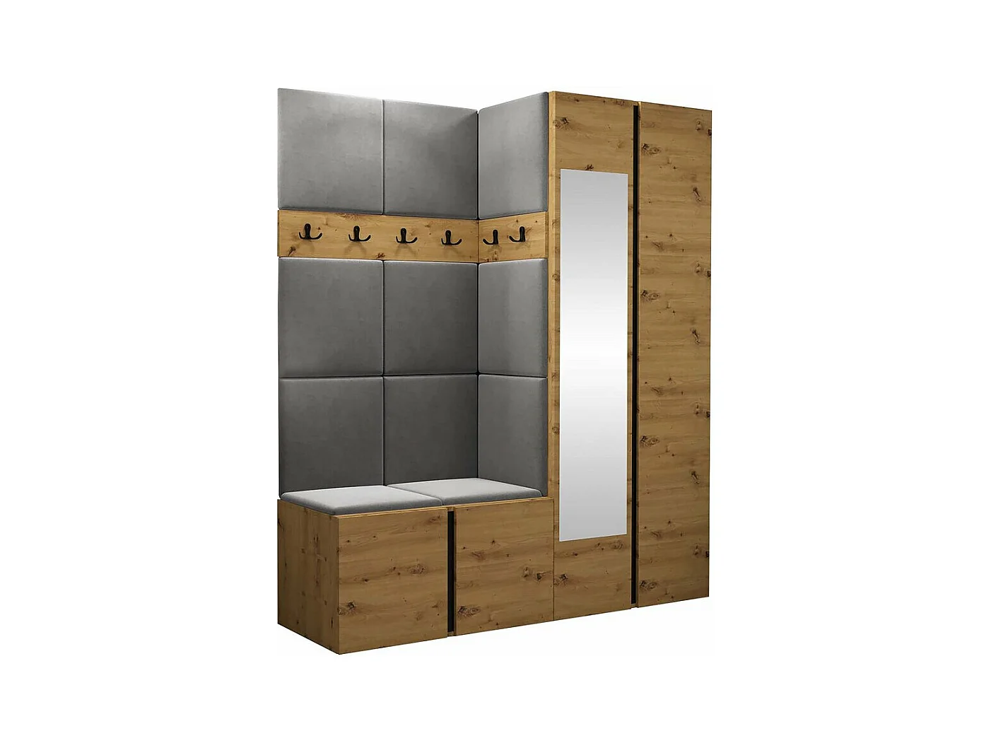 Meuble d'entrée - "Orion XII" 158 x 44 x 186 cm - Gris
