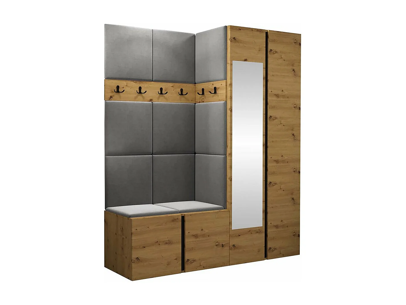 Meuble d'entrée - "Orion XII" 158 x 44 x 186 cm - Gris