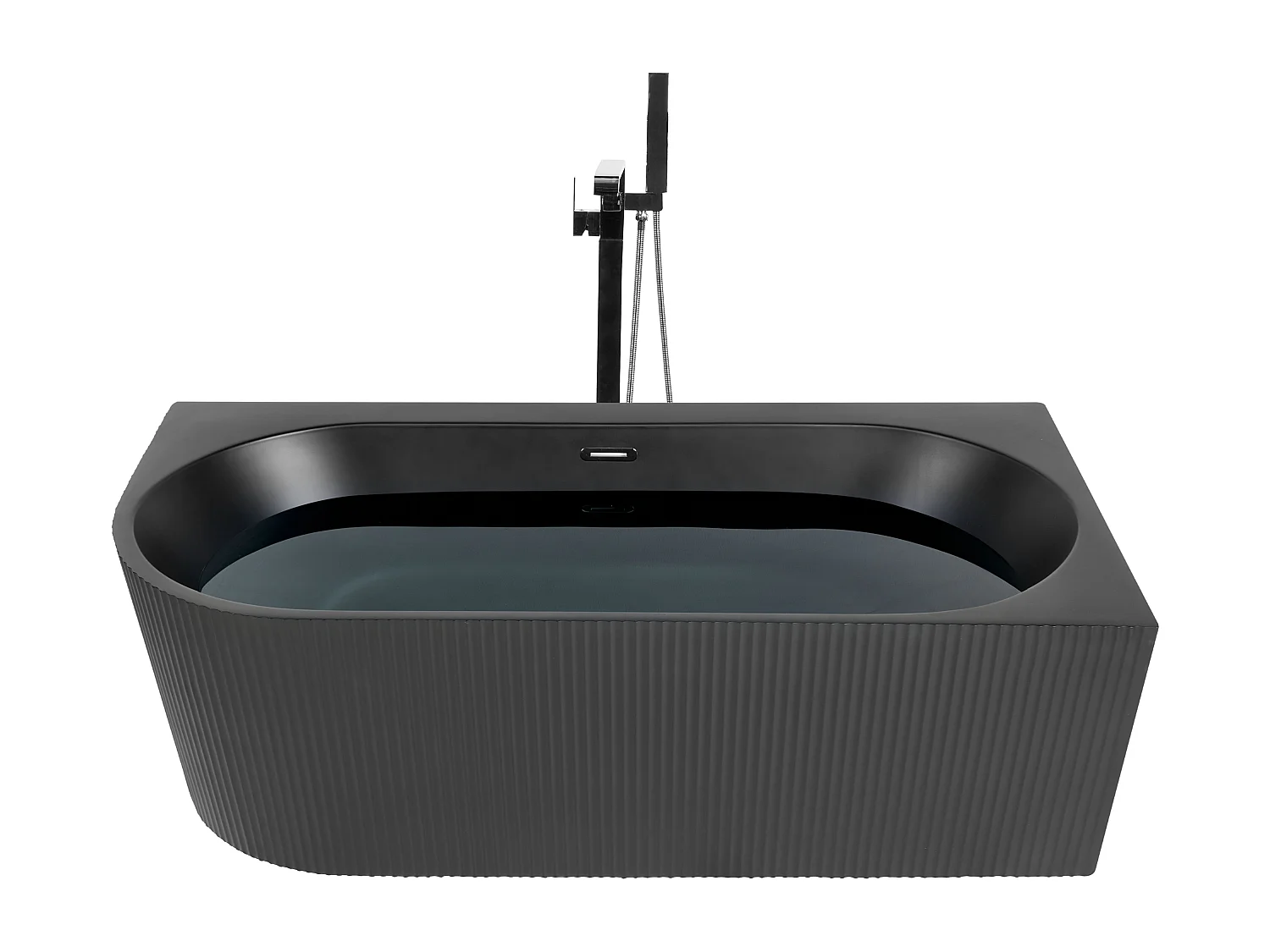 Eckbadewanne GOCTA linksseitig 170 x 80 cm Schwarz