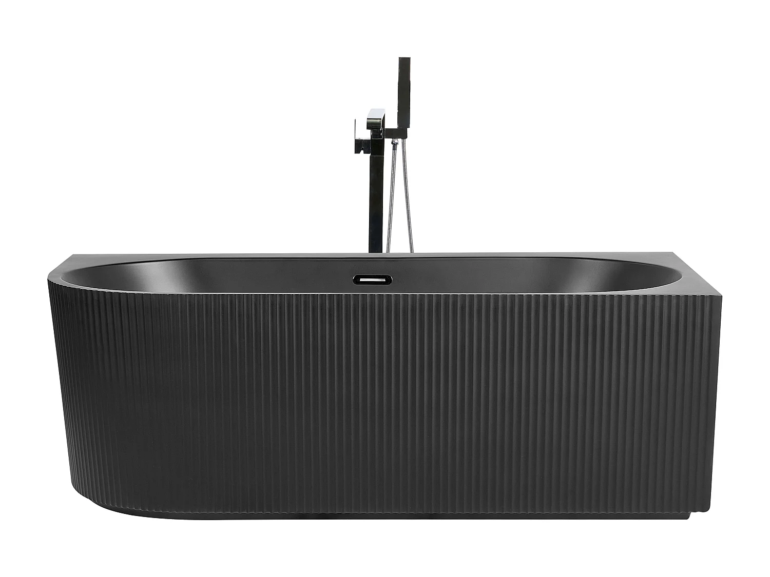 Eckbadewanne GOCTA linksseitig 170 x 80 cm Schwarz