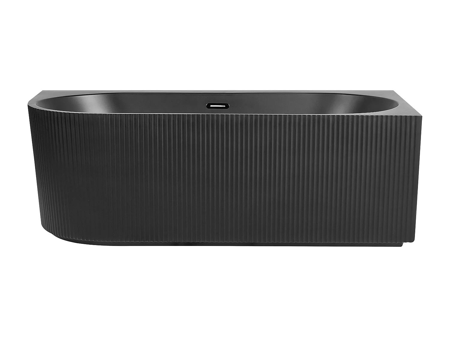 Eckbadewanne GOCTA linksseitig 170 x 80 cm Schwarz