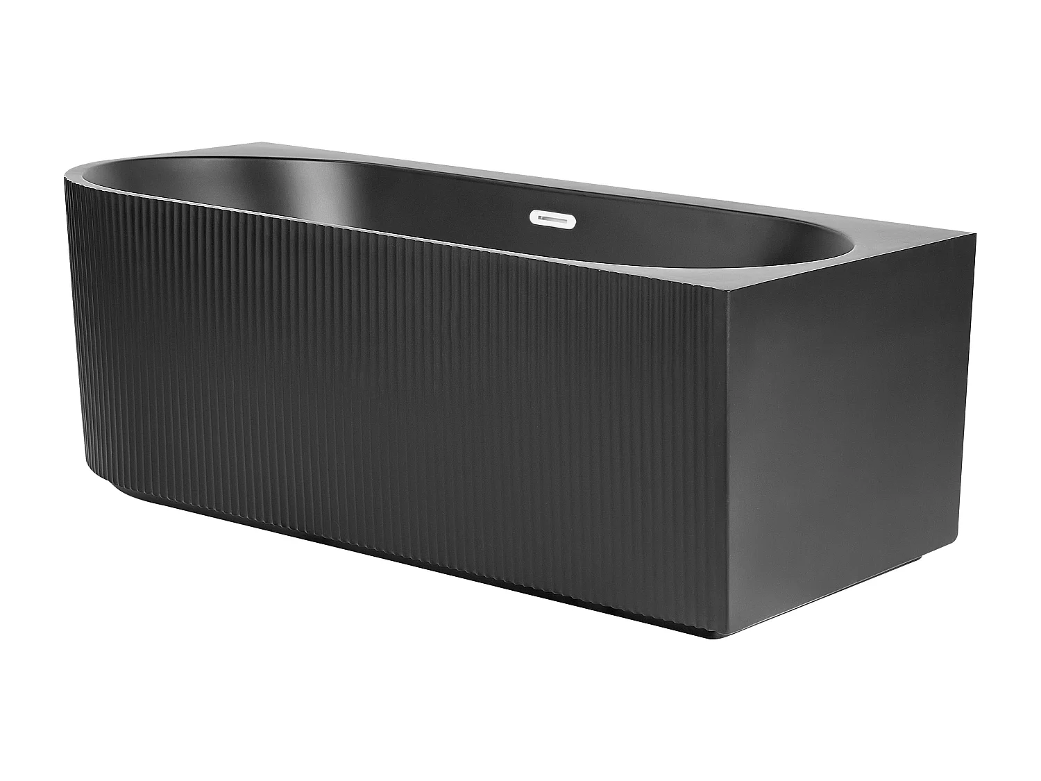 Eckbadewanne GOCTA linksseitig 170 x 80 cm Schwarz