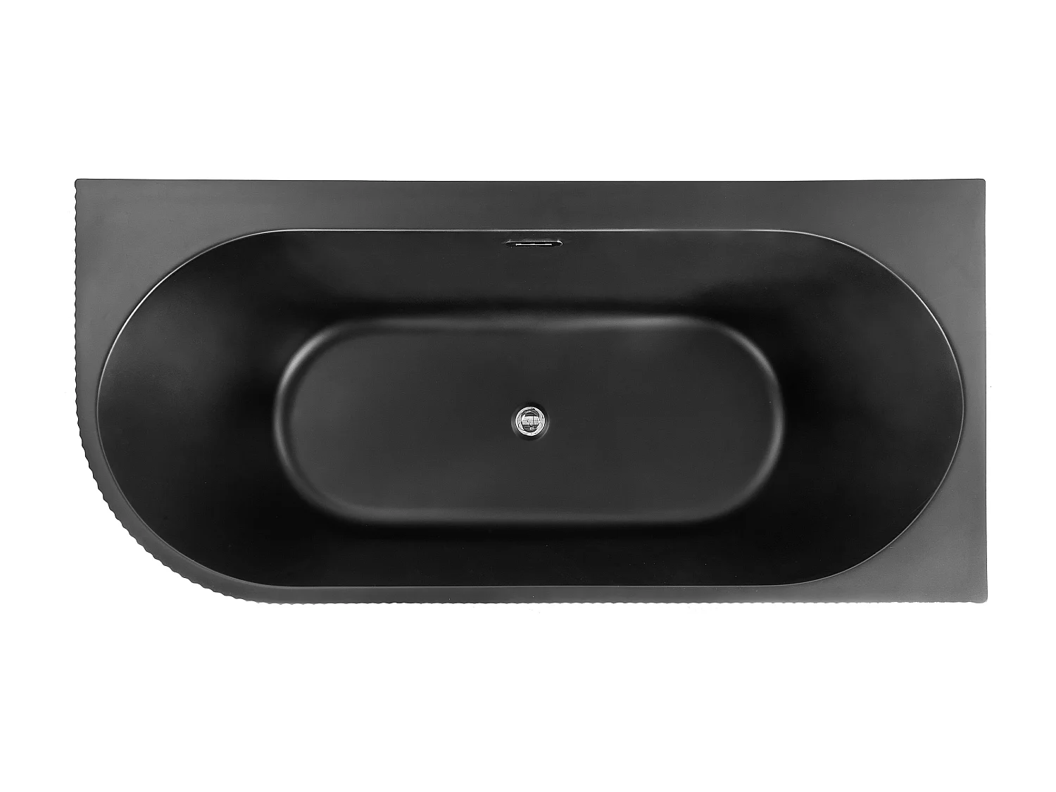 Eckbadewanne GOCTA linksseitig 170 x 80 cm Schwarz