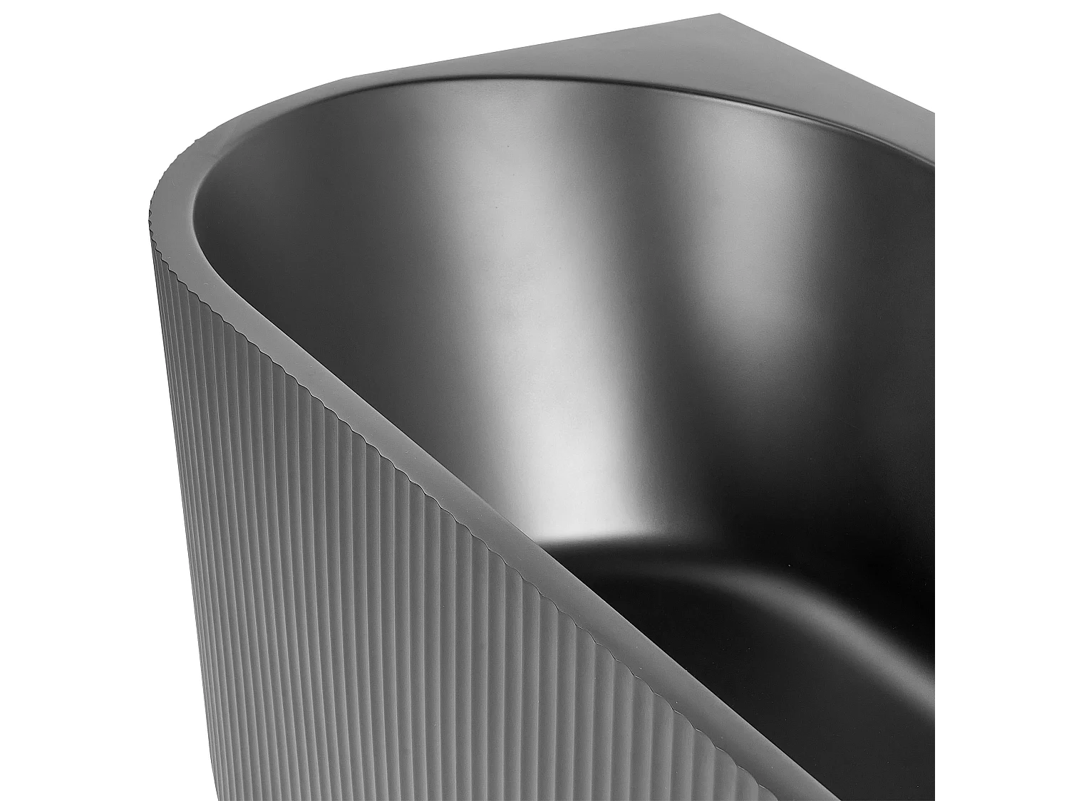 Eckbadewanne GOCTA linksseitig 170 x 80 cm Schwarz