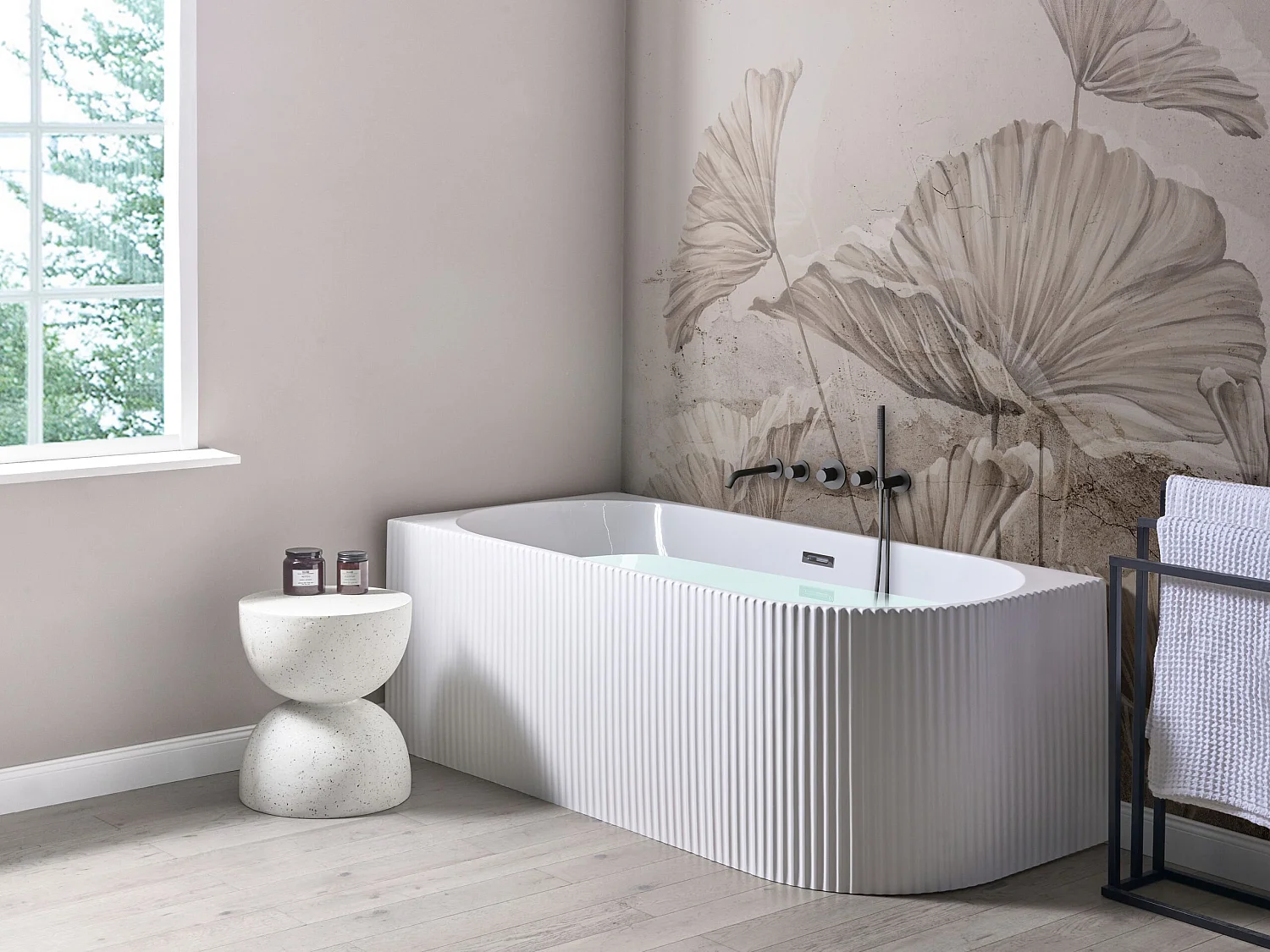 Badewanne GOCTA rechtsseitig 170 x 78 cm Weiss