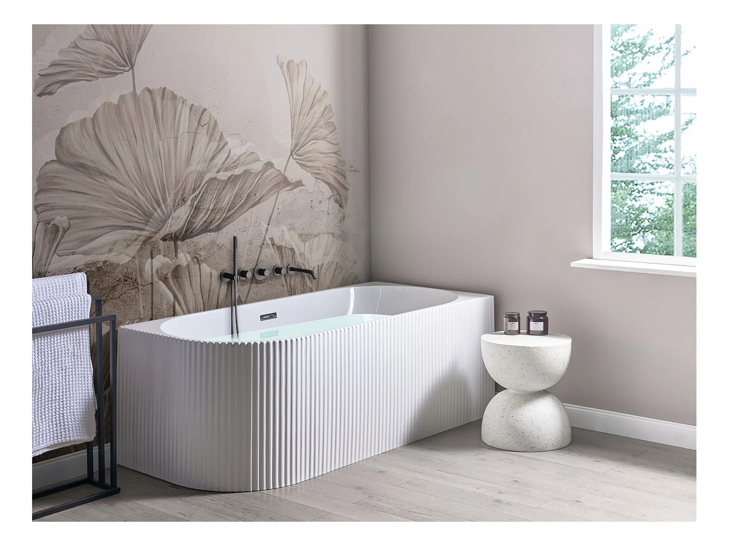 Baignoire d'angle GOCTA Côté droite 169 x 80 cm Blanc