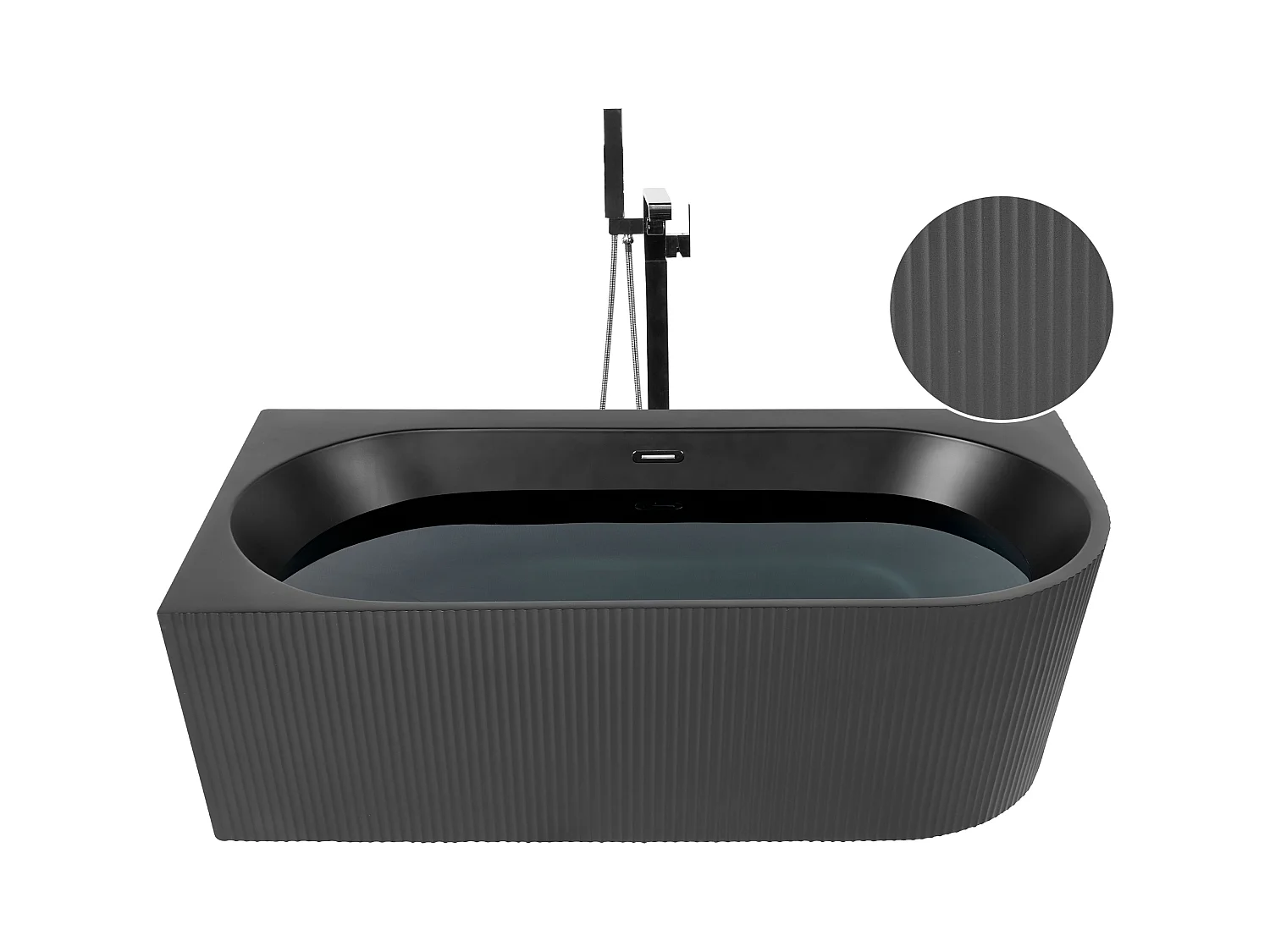 Banheira de canto GOCTA à direita 1700 x 800 mm Preto