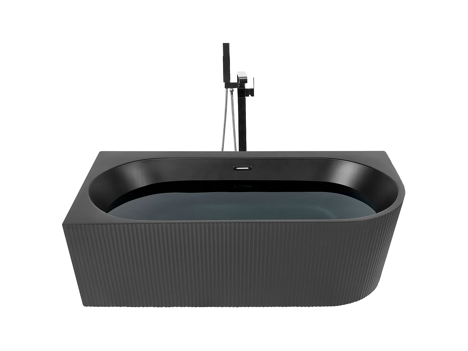 Eckbadewanne GOCTA rechtsseitig 170 x 80 cm Schwarz