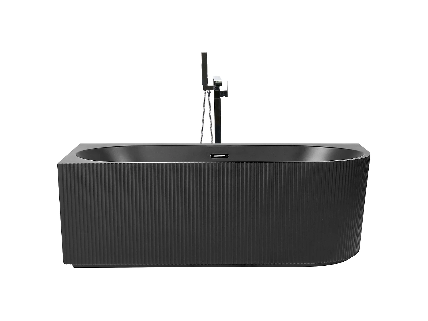 Eckbadewanne GOCTA rechtsseitig 170 x 80 cm Schwarz