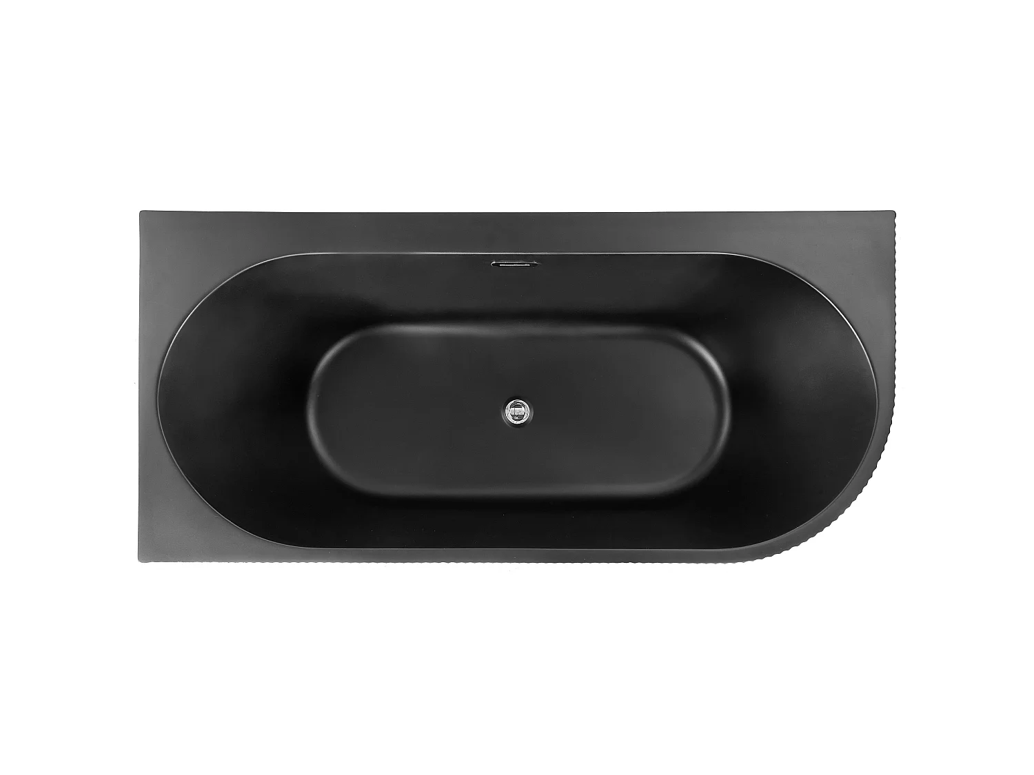 Eckbadewanne GOCTA rechtsseitig 170 x 80 cm Schwarz
