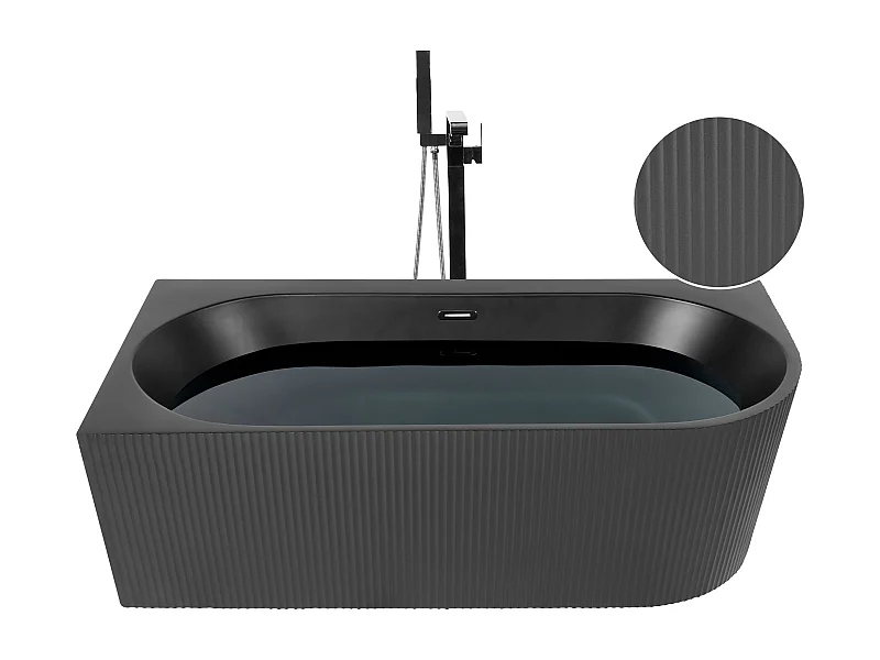 Banheira de canto GOCTA à direita 1700 x 800 mm Preto