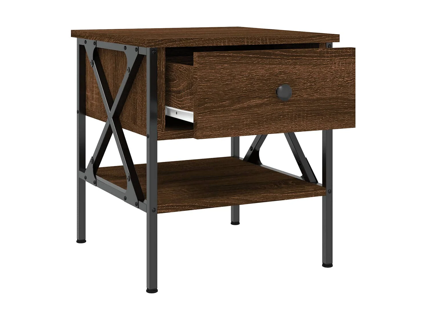2er-Set Nachttische Nachtschrank Braun Eichen-Optik 40x42x45 cm Holzwerkstoff -RN20805
