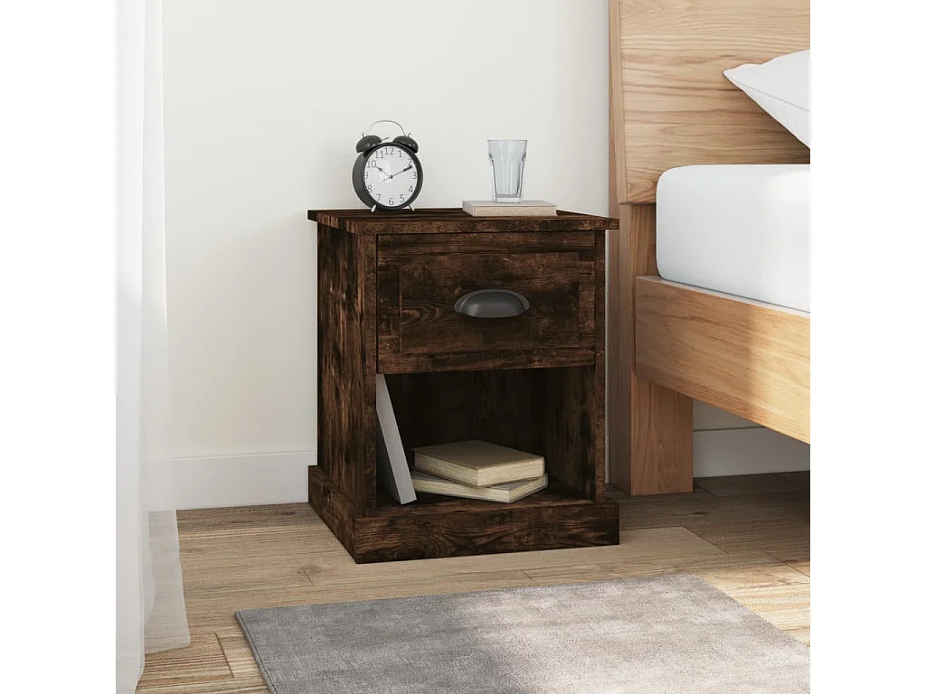 2er-Set Nachttische Nachtschrank Räuchereiche 39x39x47,5 cm Holzwerkstoff -RN17194