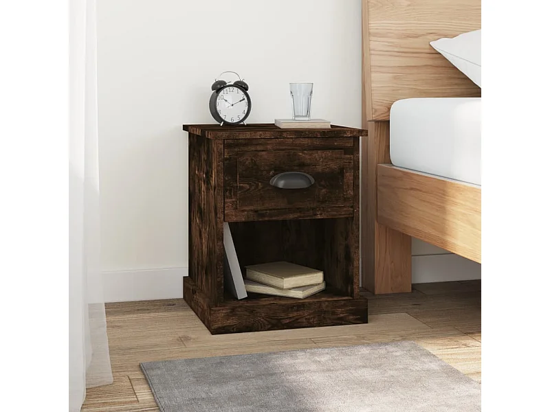 2er-Set Nachttische Nachtschrank Räuchereiche 39x39x47,5 cm Holzwerkstoff -RN17194